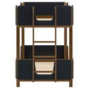 Morris Twin Over Twin Wood Bunk Bed Black and Walnut