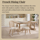 French Country Dining Chairs Set of 2, Upholstered with Rattan Fan-shaped Back by HouseOfZazla