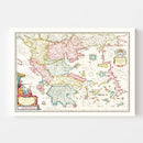 Vintage Map of Greece 1665