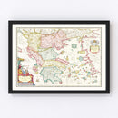 Vintage Map of Greece 1665