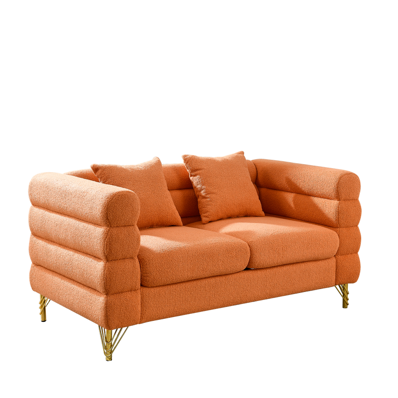 3-seater + 2-seater Combination sofa.ORANGE teddy