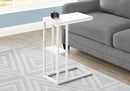 Accent Table, C-Shaped, Marble Look Contemporary & Modern Convenient Design by HouseOfZazla