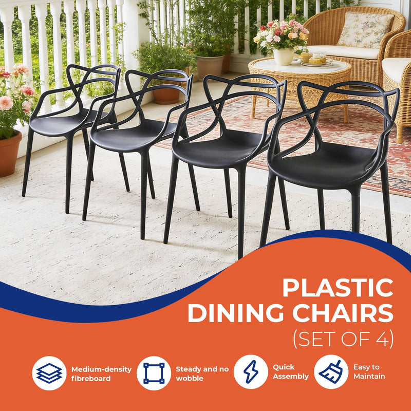 Dining Chair (Set of 4) - Black - Plastic, photo 6 of 7