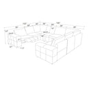Upholstered Large Arms Sectional With Recliner Seats