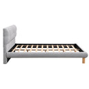 Full Size Upholstered Platform Bed Frame with Cookie-Shaped Headboard