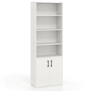 70 Inch Bookcase 6-Tier with Adjustable Shelves and 2-Door Cabinet by LJGDeals