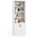 70 Inch Bookcase 6-Tier with Adjustable Shelves and 2-Door Cabinet by LJGDeals