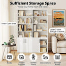 70 Inch Bookcase 6-Tier with Adjustable Shelves and 2-Door Cabinet by LJGDeals