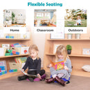 6 Pieces Multifunctional Hexagon Toddler Floor Cushions Classroom Seating with Handles-Multicolor