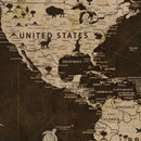 Personalized Push Pin World Map Canvas – Custom Framed