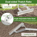 20 Inches Wide Aluminum Lawn Loosening Soil Rake with Long Handle and 19 Curved Tines by LJGDeals