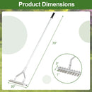 20 Inches Wide Aluminum Lawn Loosening Soil Rake with Long Handle and 19 Curved Tines by LJGDeals