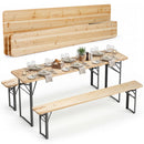70 Inch 3-Piece Folding Picnic Table with Benches for 6 Fir Wood Portable Bear Camping Table-Black