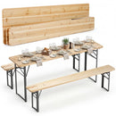 70 Inch 3-Piece Folding Picnic Table with Benches for 6 Fir Wood Portable Bear Camping Table-Black by LJGDeals