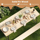 70 Inch 3-Piece Folding Picnic Table with Benches for 6 Fir Wood Portable Bear Camping Table-Black by LJGDeals