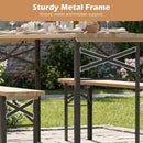 70 Inch 3-Piece Folding Picnic Table with Benches for 6 Fir Wood Portable Bear Camping Table-Black by LJGDeals