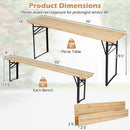 70 Inch 3-Piece Folding Picnic Table with Benches for 6 Fir Wood Portable Bear Camping Table-Black by LJGDeals
