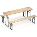 70 Inch 3-Piece Folding Picnic Table with Benches for 6 Fir Wood Portable Bear Camping Table-Black by LJGDeals