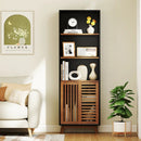 70 Inch 5-Tier Bookshelf with Reversible Adjustable Shelf-Black by LJGDeals