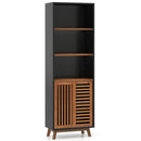 70 Inch 5-Tier Bookshelf with Reversible Adjustable Shelf-Black by LJGDeals