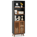 70 Inch 5-Tier Bookshelf with Reversible Adjustable Shelf-Black by LJGDeals