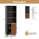 70 Inch 5-Tier Bookshelf with Reversible Adjustable Shelf-Black by LJGDeals