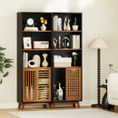 70 Inch 5-Tier Bookshelf with Reversible Adjustable Shelf-Black by LJGDeals