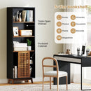 70 Inch 5-Tier Bookshelf with Reversible Adjustable Shelf-Black by LJGDeals