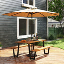 Outdoor Dining Table Set for 6 with 10 Feet Umbrella and Base by LJGDeals