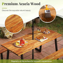 Outdoor Dining Table Set for 6 with 10 Feet Umbrella and Base by LJGDeals