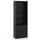 70 Inch Bookcase 6-Tier with Adjustable Shelves and 2-Door Cabinet by LJGDeals