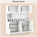 70 Inch Farmhouse Pantry Cabinet Kitchen Buffet Hutch with 4 Cabinets and 2 Open Shelves by LJGDeals
