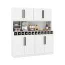 70 Inch Farmhouse Pantry Cabinet Kitchen Buffet Hutch with 4 Cabinets and 2 Open Shelves by LJGDeals