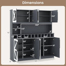 70 Inch Farmhouse Pantry Cabinet Kitchen Buffet Hutch with 4 Cabinets and 2 Open Shelves by LJGDeals