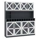 70 Inch Farmhouse Pantry Cabinet Kitchen Buffet Hutch with 4 Cabinets and 2 Open Shelves by LJGDeals