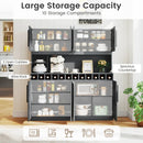 70 Inch Farmhouse Pantry Cabinet Kitchen Buffet Hutch with 4 Cabinets and 2 Open Shelves by LJGDeals