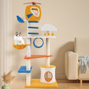 70 Inch Tall Aviation-themed Cat Tree with Helicopter Top Perch and Platforms-Yellow by LJGDeals