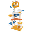 70 Inch Tall Aviation-themed Cat Tree with Helicopter Top Perch and Platforms-Yellow by LJGDeals