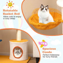 70 Inch Tall Aviation-themed Cat Tree with Helicopter Top Perch and Platforms-Yellow by LJGDeals