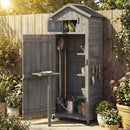 70 Inch Tall Garden Tool Storage Cabinet with Lockable Doors and Foldable Table by LJGDeals