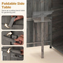 70 Inch Tall Garden Tool Storage Cabinet with Lockable Doors and Foldable Table by LJGDeals