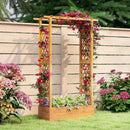 70 Inch Wooden Raised Garden Bed with Lattice Trellis-Natural by LJGDeals