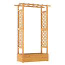 70 Inch Wooden Raised Garden Bed with Lattice Trellis-Natural by LJGDeals
