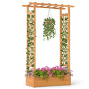 70 Inch Wooden Raised Garden Bed with Lattice Trellis-Natural by LJGDeals