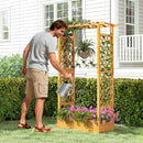 70 Inch Wooden Raised Garden Bed with Lattice Trellis-Natural by LJGDeals