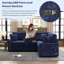 L-Shape Sofa Bed Pull-Out Sleeper Sofa With Wheels, USB Ports, Power Sockets For Living Room by HouseOfZazla