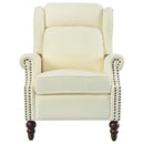 Push Back Recliner Chair Upholstered With Classic Wing Back And Solid Gourd-Shaped Legs by HouseOfZazla