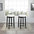 360° Swivel Wooden Barstools With Upholstered Seat, Counter Height (Set of 2) by HouseOfZazla