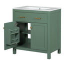 Bathroom Vanity With Ceramic Sink, Modern Single Bathroom Cabinet With 2 Doors And A Shelf, Soft Close Doors by HouseOfZazla