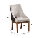 Gilsea - Fabric & Synthetic Leather Side Chair (Set of 2) - Beige & Brown Finish by Unique Piece Furniture